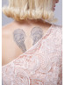 One Shoulder Floral Lace Short Bridesmaid Dress